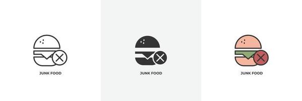 junk food icon. Line, solid and filled outline colorful version, outline and filled vector sign. Idea Symbol, logo illustration. Vector graphics