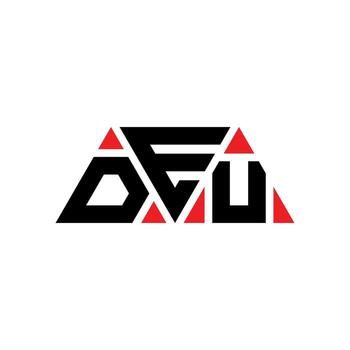 DEU triangle letter logo design with triangle shape. DEU triangle logo design monogram. DEU triangle vector logo template with red color. DEU triangular logo Simple, Elegant, and Luxurious Logo. DEU