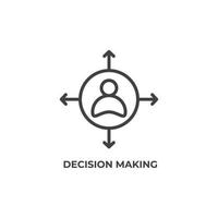 Vector sign of decision making symbol is isolated on a white background. icon color editable.