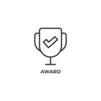 Vector sign of award symbol is isolated on a white background. icon color editable.