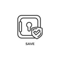 Vector sign of save symbol is isolated on a white background. icon color editable.