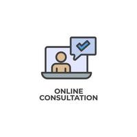 online consultation vector icon. Colorful flat design vector illustration. Vector graphics