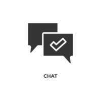 Vector sign of chat symbol is isolated on a white background. icon color editable.