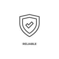 Vector sign of reliable symbol is isolated on a white background. icon color editable.