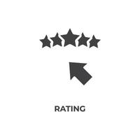 Vector sign of rating symbol is isolated on a white background. icon color editable.