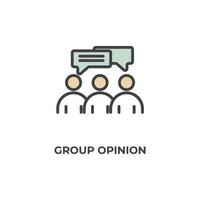 Vector sign of group opinion symbol is isolated on a white background. icon color editable.