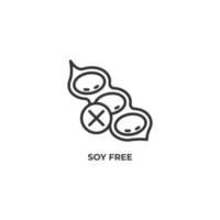 Vector sign of soy free symbol is isolated on a white background. icon color editable.