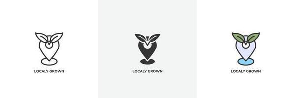 localy grown icon. Line, solid and filled outline colorful version, outline and filled vector sign. Idea Symbol, logo illustration. Vector graphics