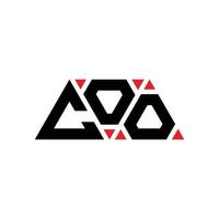 COO triangle letter logo design with triangle shape. COO triangle logo design monogram. COO triangle vector logo template with red color. COO triangular logo Simple, Elegant, and Luxurious Logo. COO