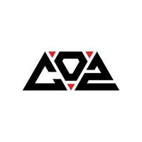 COZ triangle letter logo design with triangle shape. COZ triangle logo design monogram. COZ triangle vector logo template with red color. COZ triangular logo Simple, Elegant, and Luxurious Logo. COZ