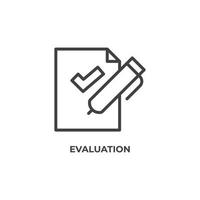 Vector sign of evaluation symbol is isolated on a white background. icon color editable.