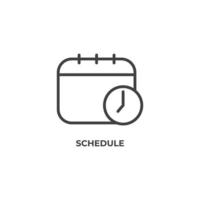 Vector sign of schedule symbol is isolated on a white background. icon color editable.