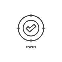 Vector sign of focus symbol is isolated on a white background. icon color editable.