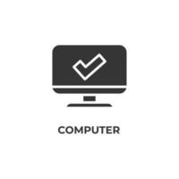 Vector sign of computer symbol is isolated on a white background. icon color editable.