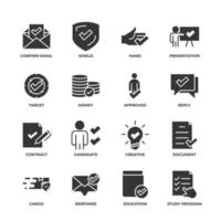 icono de conjunto de marcas de verificación, icono de signo de conjunto de marcas de verificación aisladas, color de icono editable. ilustración vectorial vector