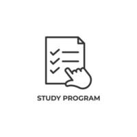 Vector sign of study program symbol is isolated on a white background. icon color editable.