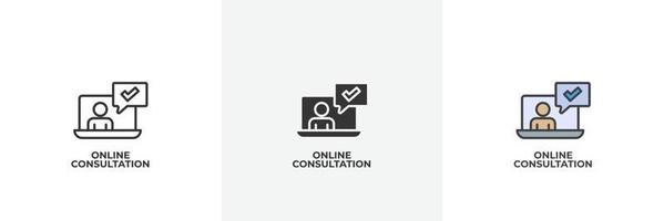 online consultation icon. Line, solid and filled outline colorful version, outline and filled vector sign. Idea Symbol, logo illustration. Vector graphics