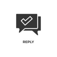 Vector sign of reply symbol is isolated on a white background. icon color editable.