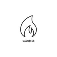 Vector sign of calories symbol is isolated on a white background. icon color editable.