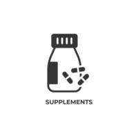 Vector sign of supplements symbol is isolated on a white background. icon color editable.