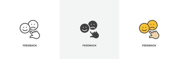 feedback icon. Line, solid and filled outline colorful version, outline and filled vector sign. Idea Symbol, logo illustration. Vector graphics