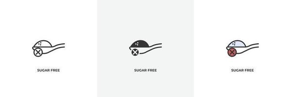 sugar free icon. Line, solid and filled outline colorful version, outline and filled vector sign. Idea Symbol, logo illustration. Vector graphics