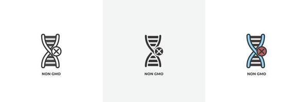 non gmo icon. Line, solid and filled outline colorful version, outline and filled vector sign. Idea Symbol, logo illustration. Vector graphics