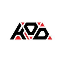 KOD triangle letter logo design with triangle shape. KOD triangle logo design monogram. KOD triangle vector logo template with red color. KOD triangular logo Simple, Elegant, and Luxurious Logo. KOD