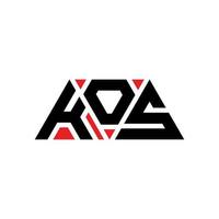 diseño de logotipo de letra triangular kos con forma de triángulo. monograma de diseño del logotipo del triángulo kos. plantilla de logotipo de vector de triángulo kos con color rojo. logo triangular kos logo simple, elegante y lujoso. isla de Cos