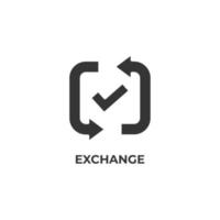 Vector sign of exchange symbol is isolated on a white background. icon color editable.