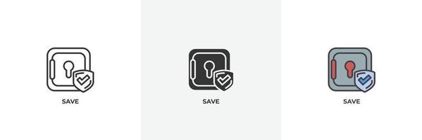 save icon. Line, solid and filled outline colorful version, outline and filled vector sign. Idea Symbol, logo illustration. Vector graphics