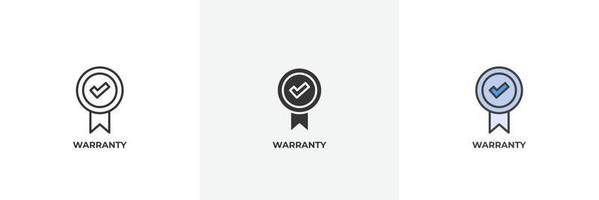 warranty icon. Line, solid and filled outline colorful version, outline and filled vector sign. Idea Symbol, logo illustration. Vector graphics