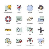 icono de conjunto de servicio al cliente, icono de signo de conjunto de servicio al cliente aislado, color de icono editable. ilustración vectorial vector