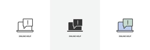 online help icon. Line, solid and filled outline colorful version, outline and filled vector sign. Idea Symbol, logo illustration. Vector graphics