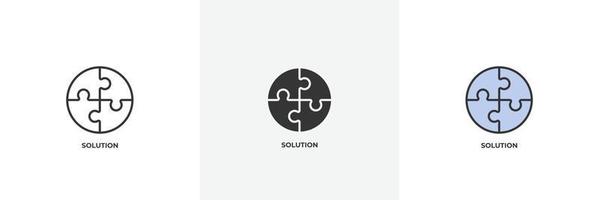 solution icon. Line, solid and filled outline colorful version, outline and filled vector sign. Idea Symbol, logo illustration. Vector graphics