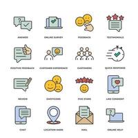 Feedback set icon, isolated Feedback set sign icon, icon color editable. vector illustration