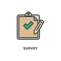 Vector sign of survey symbol is isolated on a white background. icon color editable.