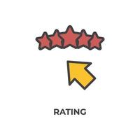 Vector sign of rating symbol is isolated on a white background. icon color editable.