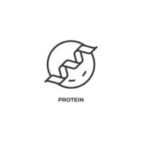 Vector sign of protein symbol is isolated on a white background. icon color editable.