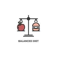 balanced diet vector icon. Colorful flat design vector illustration. Vector graphics