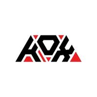 KOX triangle letter logo design with triangle shape. KOX triangle logo design monogram. KOX triangle vector logo template with red color. KOX triangular logo Simple, Elegant, and Luxurious Logo. KOX