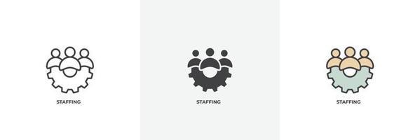 staffing icon. Line, solid and filled outline colorful version, outline and filled vector sign. Idea Symbol, logo illustration. Vector graphics