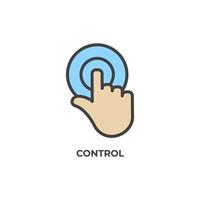 el signo vectorial del símbolo de control está aislado en un fondo blanco. color de icono editable. vector