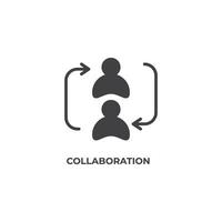 Vector sign of collaboration symbol is isolated on a white background. icon color editable.