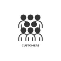 Vector sign of customers symbol is isolated on a white background. icon color editable.