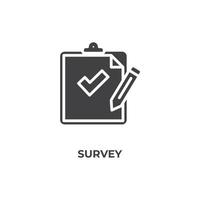 Vector sign of survey symbol is isolated on a white background. icon color editable.