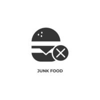 Vector sign of junk food symbol is isolated on a white background. icon color editable.