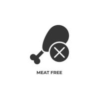 Vector sign of meat free symbol is isolated on a white background. icon color editable.