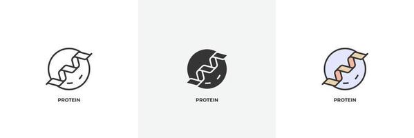 protein icon. Line, solid and filled outline colorful version, outline and filled vector sign. Idea Symbol, logo illustration. Vector graphics