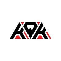 KQK triangle letter logo design with triangle shape. KQK triangle logo design monogram. KQK triangle vector logo template with red color. KQK triangular logo Simple, Elegant, and Luxurious Logo. KQK